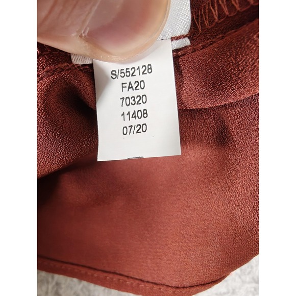 Ann Taylor Factory Shirt Womens Small Rust Drape Neck Long Sleeve Blouse 552128 - Picture 7 of 15